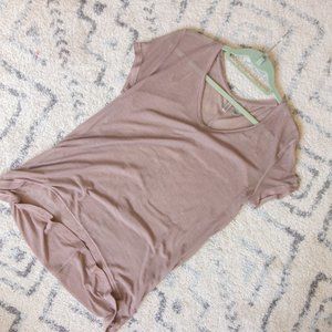 Oversized sheer pink shirt